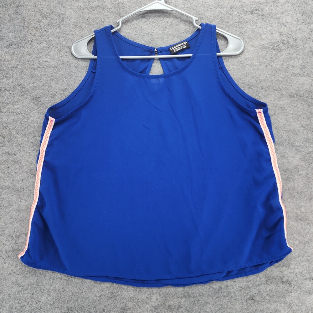 Papermoon Stitch Fix Shirt Womens Large Petite Sleeveless Blue